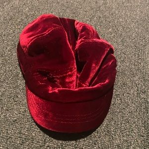 Maroon/Burgundy/Red Velvet Newsboy Cap